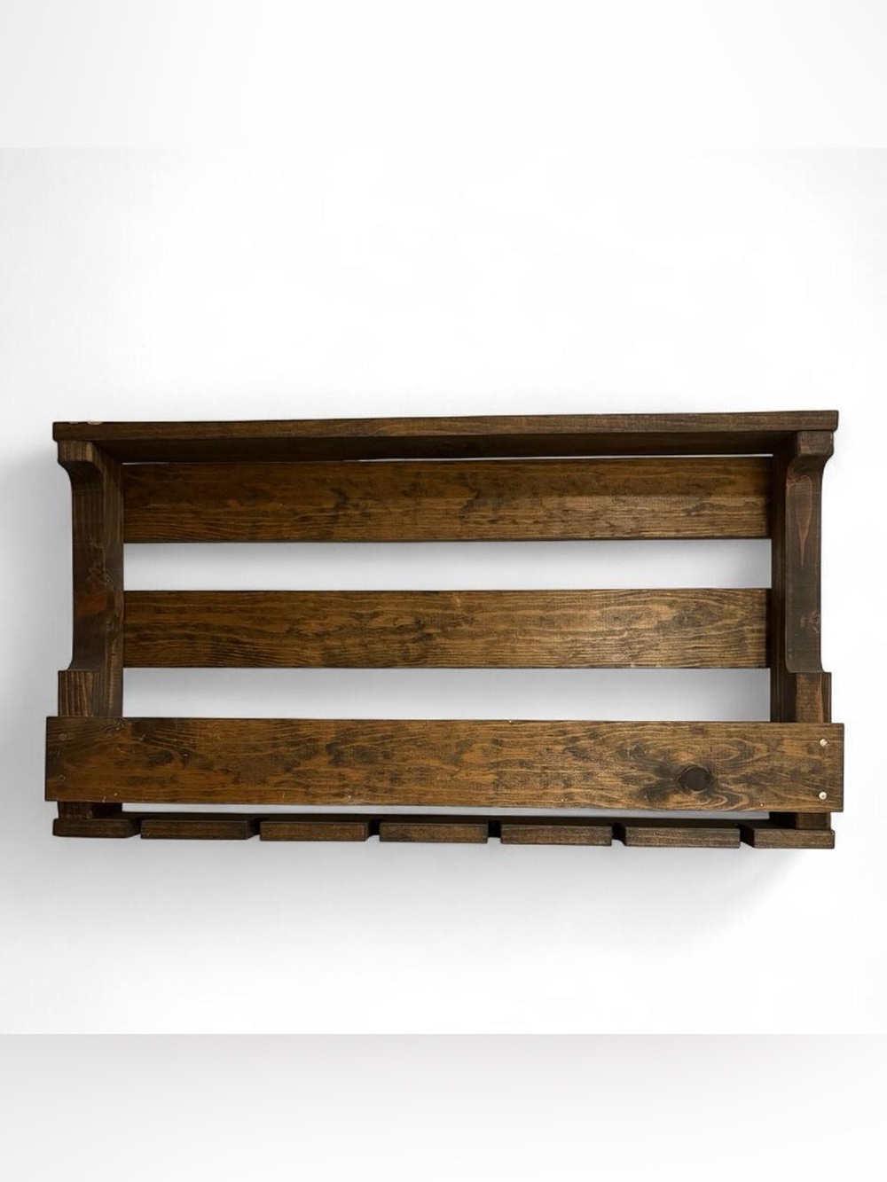 Rustic farmhouse Brown Wooden Wall Wine Rack Shelf Rack - Home Wall Decor
